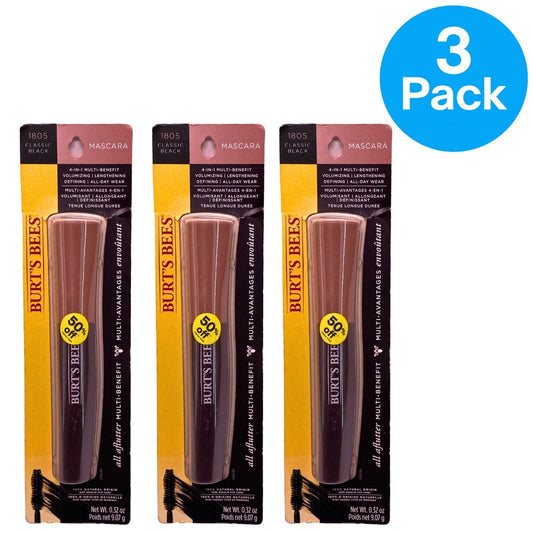 Burt's Bees All Aflutter 4-in-1 Multi-Benefit Mascara in Classic Black shade for voluminous lashes