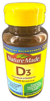 Nature Made Vitamin D3 Softgels 180 Total Exp 02/27 Pack of 3 New