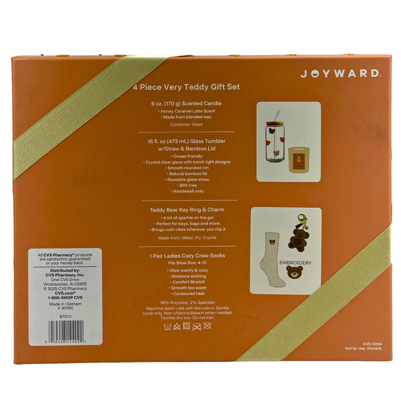 Joyward Very Teddy 4 Piece Gift Set Honey Caramel Latte Candle Tumbler Keyring S
