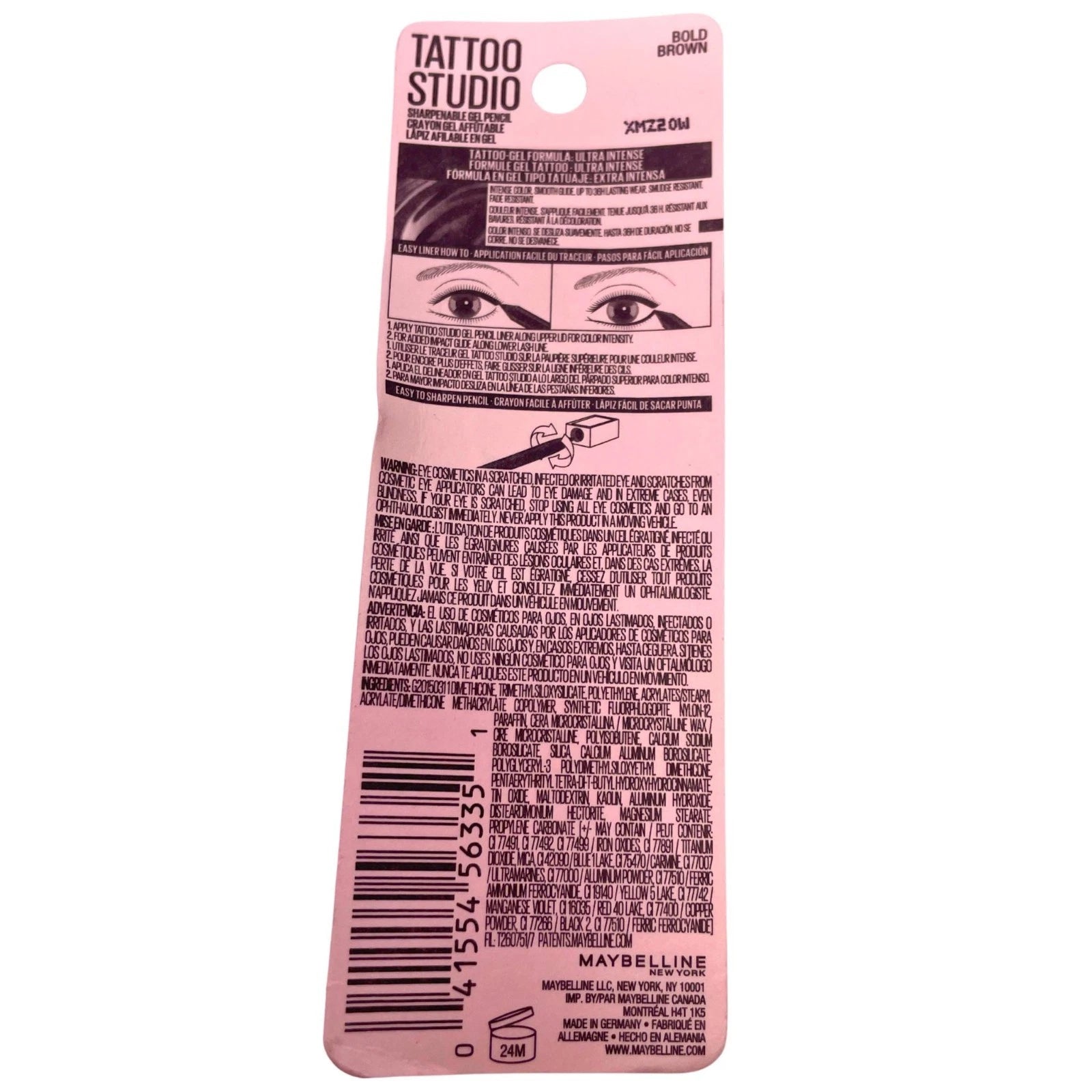 Maybelline Tattoo Studio Eyeliner #910 Bold Brown 3 Pack New