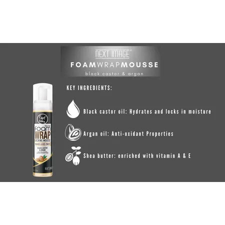 NEXT IMAGE - Foam Wrap Locking Mousse [Black Castor & Argan] 8 oz