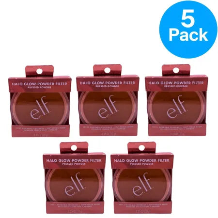 E.l.f. Halo Glow Powder Filter Tan Warm Pressed Powder 0.35oz 5-Pack New