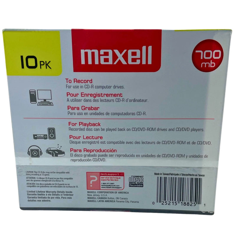 Maxell CD-R Music maxdata 80 Min 700MB Recordable Discs Slim Jewel Cases 3 Pack