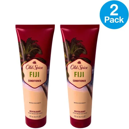 Old Spice Fiji Conditioner with Coconut 8oz bottle 2-pack set for hair nourishment