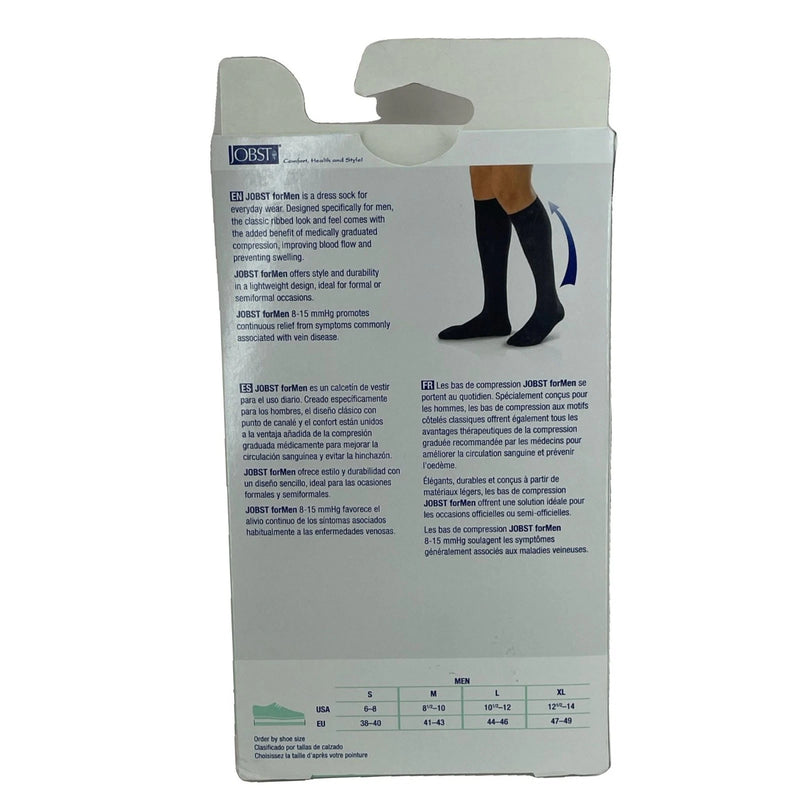 JOBST forMen 8-15 mmHg Knee High Black Small 2 Pack New