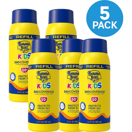 Banana Boat Kids 360 Coverage SPF 50+ Sunscreen 5.5 oz 5 Pack Exp 08/2026 New