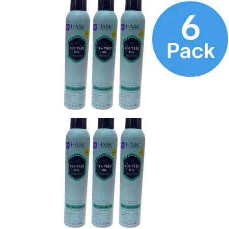 HASK Tea Tree Oil Invigorating Dry Shampoo Aluminum & Talc Free 8.1 oz 6 Pack