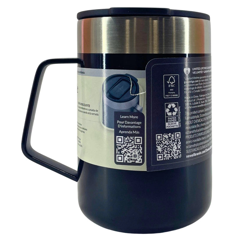 Contigo Stainless Steel Travel Camp Mug Slider Lid 14 OZ Licorice 2 Pack New