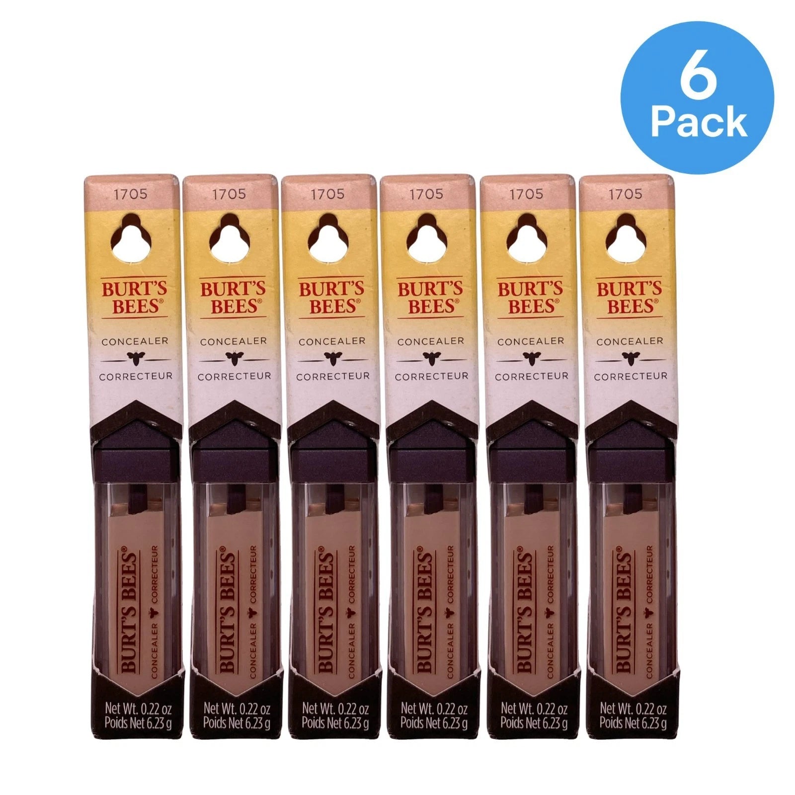 Burt's Bees Concealer 1705 6 Pack Full Coverage Natural Finish 1