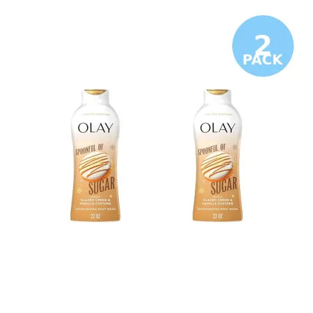 Olay 2 Pack Body Wash for Women Holiday Edition Spoonful of Sugar fragrance bottles