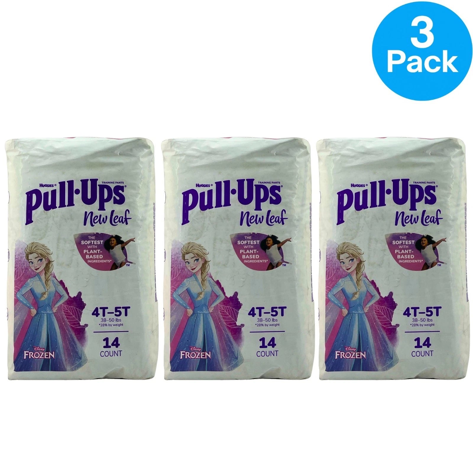 Huggies Pull-Ups New Leaf Frozen 4T-5T 14 Ct 3 Pack New
