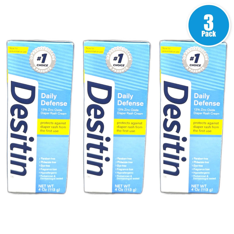 Desitin Daily Defense Baby Diaper Rash Cream 4oz Exp 11/28 Pack of 3 New