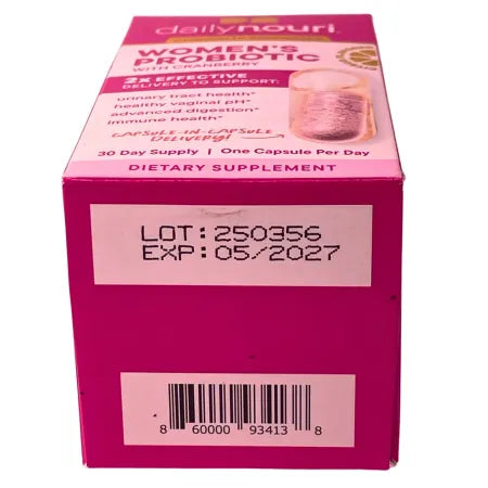 DailyNouri Women's Probiotic with Cranberry 30 Capsules Exp 05/2027