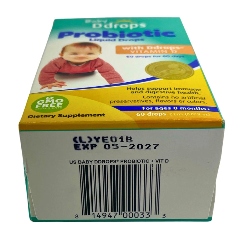 Baby Ddrops Probiotic Liquid Drops with Vitamin D Immune Health 2 Pack Exp 05/27