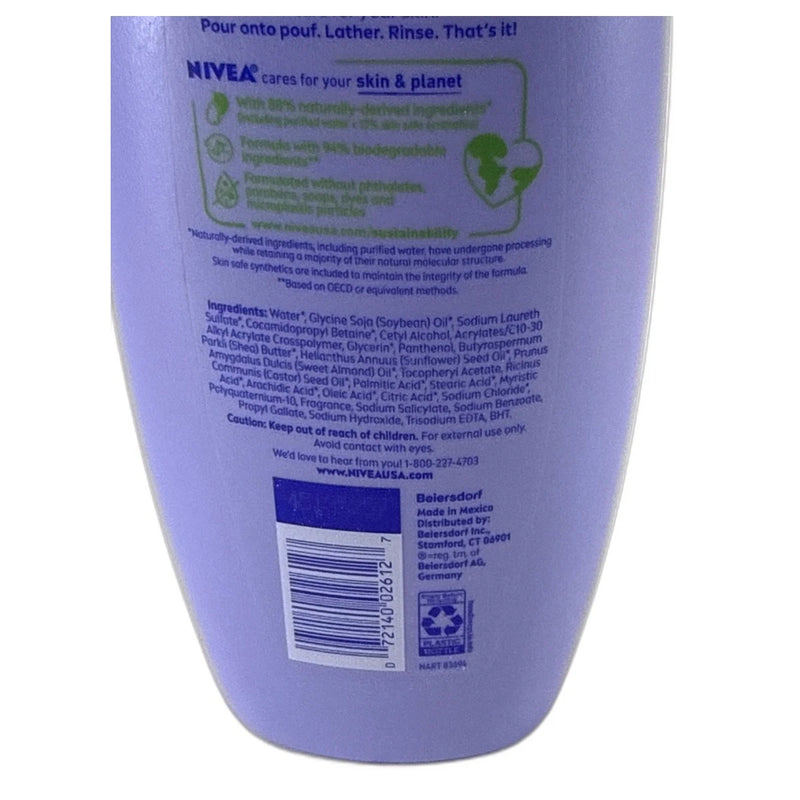 Nivea Shea Butter Body Wash Moisturizing Nourishing Dry Skin 20 Fl Pack of 2 New