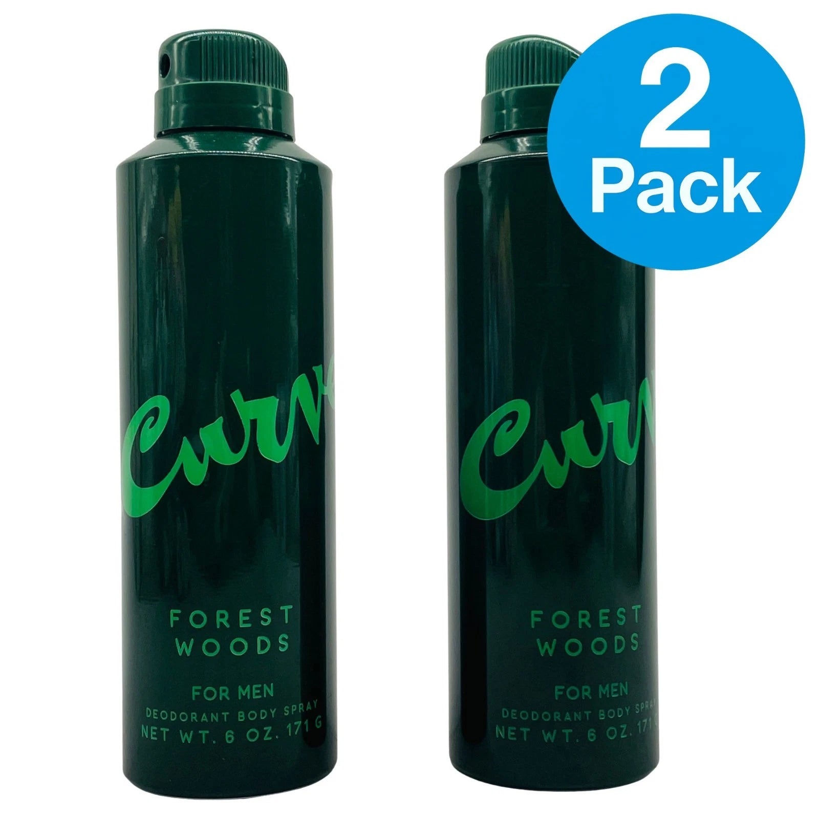 Curve Forest Woods Body Spray 6 oz for Men – 2 Pack – New 1