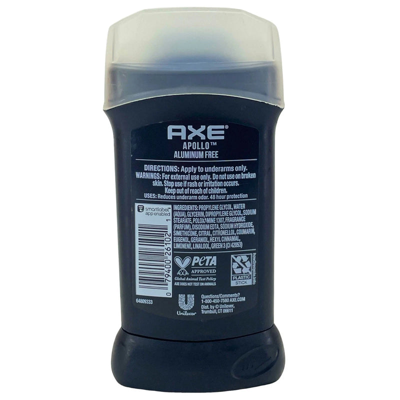 AXE Apollo Deodorant Stick - Aluminum Free - 48H Fresh - 3 oz - 2 Pack Bundle