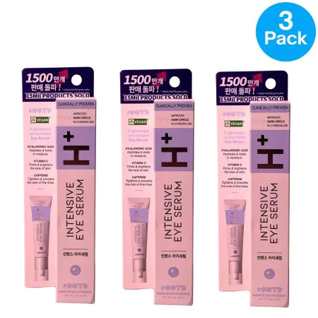OOTD Intensive Eye Serum 3 Pack - Vitamin C Caffeine Formula for Dark Circles