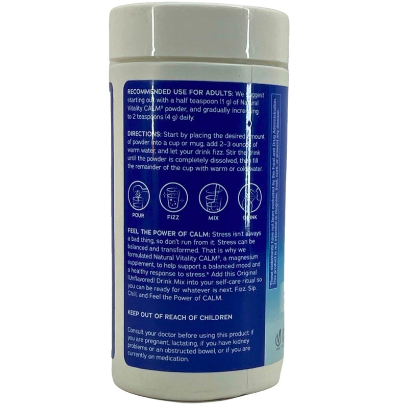 Natural Vitality CALM Magnesium Supplement Unflavored Drink Mix Powder 4 Pack