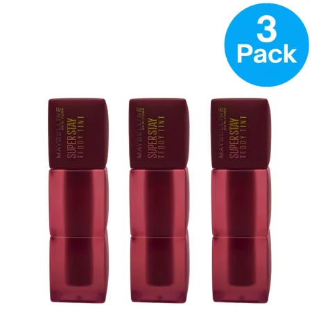 Maybelline Super Stay Teddy Tint 20 Mascara Tear Liquid Lip 3 Pack New