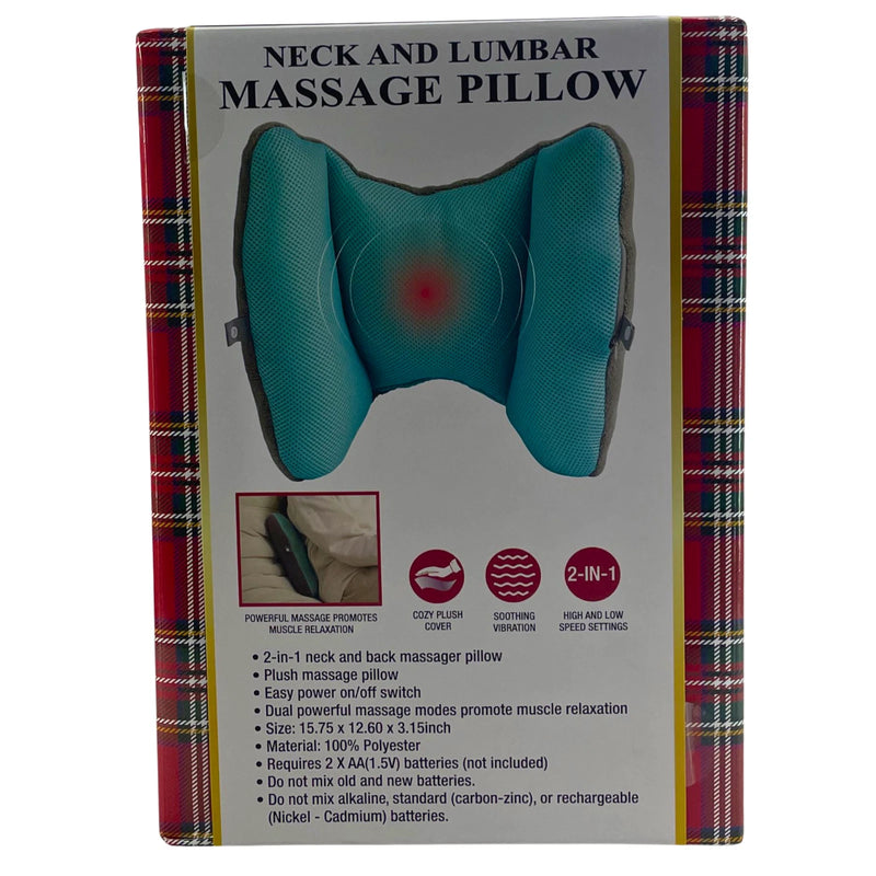 The Original Fun Workshop Neck and Lumbar Massage Pillow 2-in-1 Vibrating 3 Pack