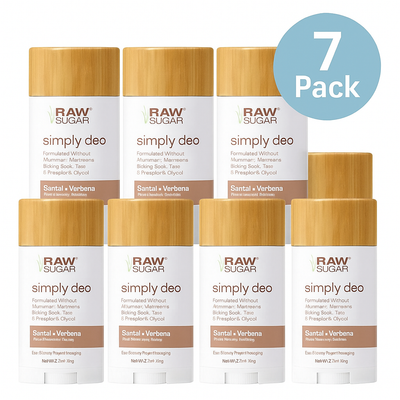 Raw Sugar Simply Deodorant – Santal + Verbena – Pack of 7 (2.7 oz each) NEW