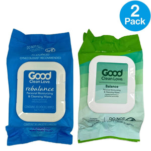 Good Clean Love Rebalance Personal Cleansing Wipes 30 Ct 2 Pack New