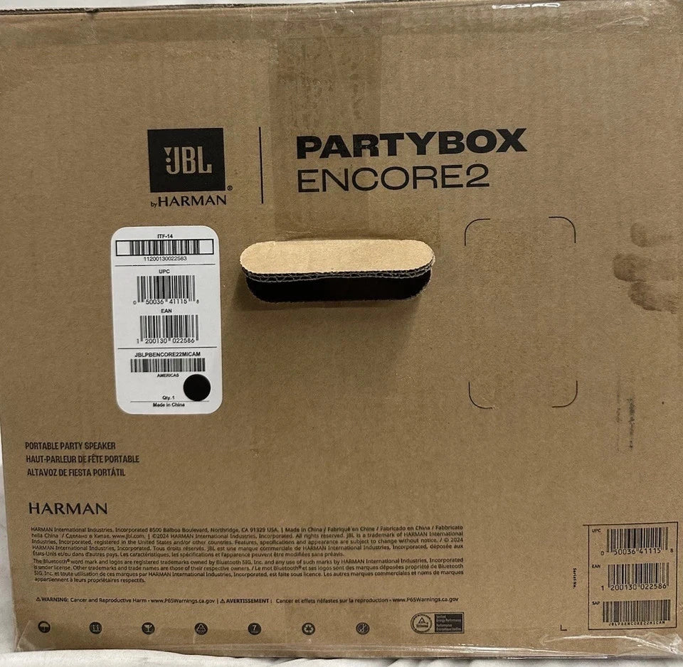 JBL Party Box Encore 2 Portable Bluetooth Party Speaker w/Wireless Microphone.R7 5