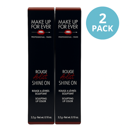 Make Up For Ever Rouge Artist Shine On Lip Color 3.2g 2 Pack New