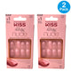 KISS Salon Acrylic Nude Nails KAN03 Flexi-Fit Natural Finish 28ct 2 Pack