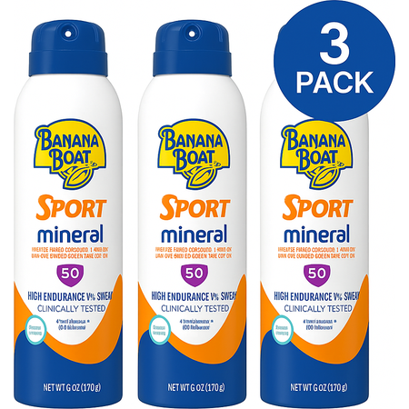 Banana Boat Sport Ultra SPF 50 Spray 6 oz bottle 3 pack sunscreen product image