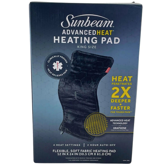 Sunbeam AdvancedHeat Heating Pad Size 12x24 In Graphene Fast Heat Relief 1 Pack