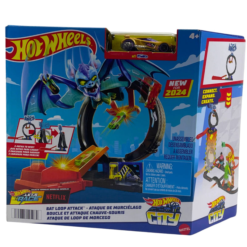 Hot Wheels City Bat Loop Attack Playset Track Set 1 Pack New