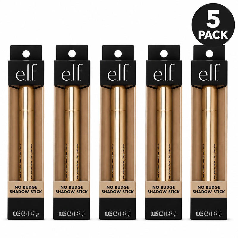 e.l.f. Cosmetics No Budge Shadow Stick Metallic Eyeshadow 0.05 oz 5 Pack Bundle