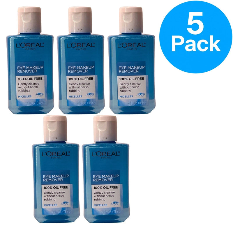 L'Oréal Paris Eye Makeup Remover 100% Oil Free Micelles 4 fl oz - 5 Pack