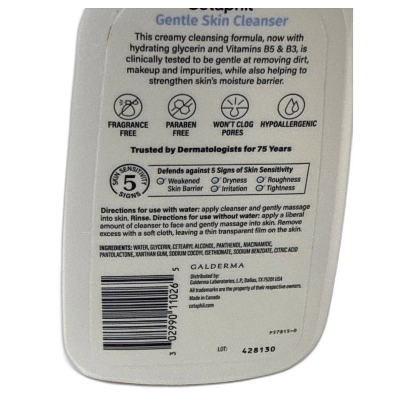 Cetaphil Gentle Skin Cleanser Normal to Dry Skin 8oz Facial Wash Pack of 2 New