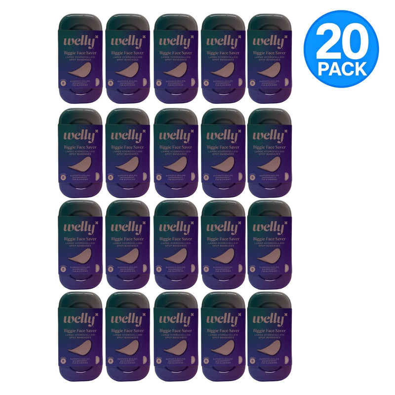 Welly Biggie Face Saver Hydrocolloid Spot Bandages 20 Pack New