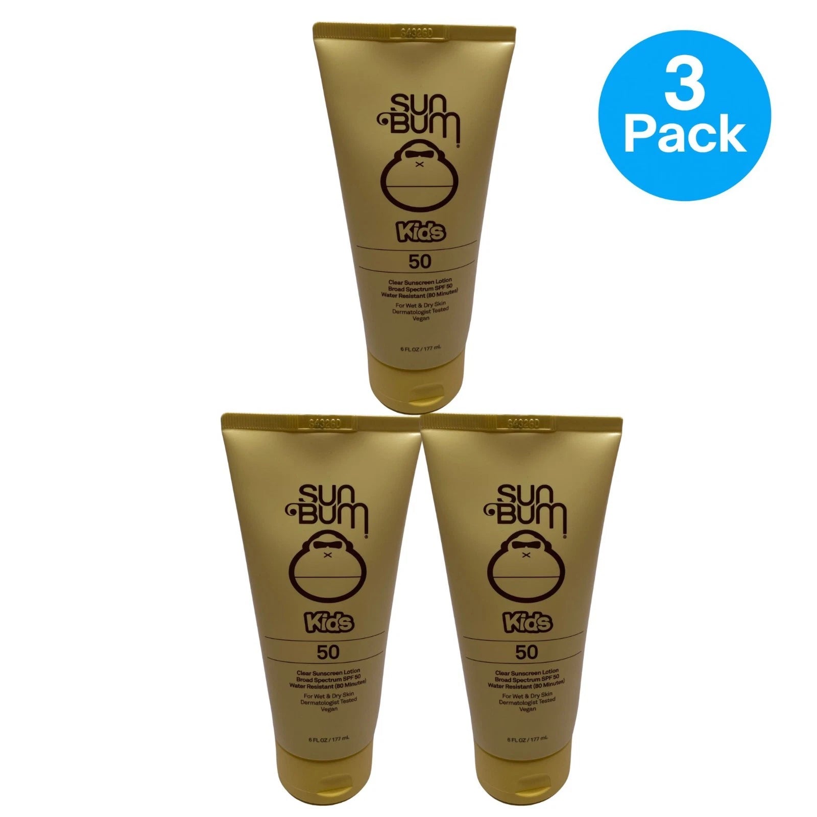 Sun Bum Kids SPF 50 Sunscreen Lotion 6 oz 3 Pack New
