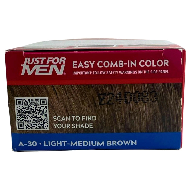 Just For Men Easy Comb-In Color Haircolor Light-Medium Brown A-30 Targeted Gray
