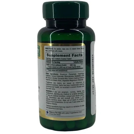 Nature's Bounty Garlic 2000mg Heart Health 120 Coated Tablets 2 Pack Exp 2027