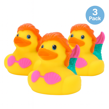 Wild Republic Mermaid Rubber Duck Bath Toy 3 Pack New