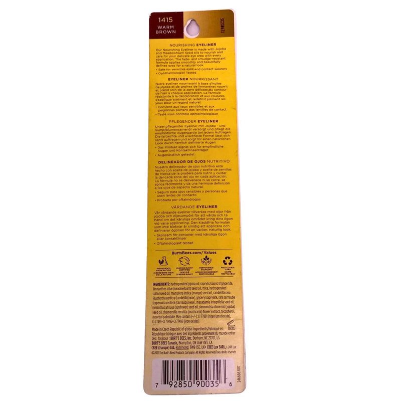 Burt's Bees Nourishing Eyeliner Pencil - 1415 Warm Brown, 100% Natural Origin
