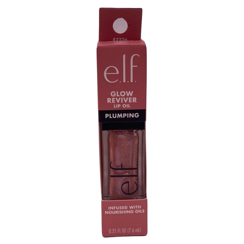 e.l.f. Glow Reviver Plumping Lip Oil Shade 82226 product packaging and bottle on white background