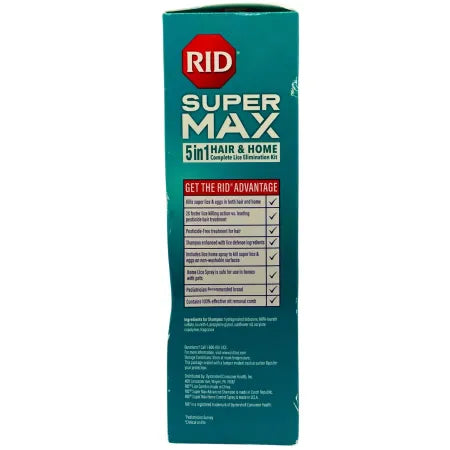 RID Super Max 5-in-1 Hair & Home Complete Lice Elimination Kit – New 2
