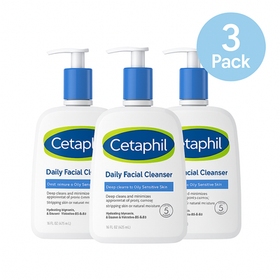Cetaphil Daily Facial Cleanser – Pack of 3 (16 oz each)