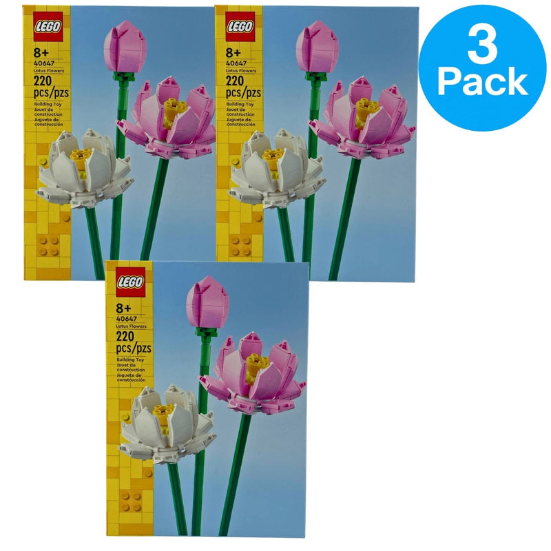 LEGO Creator Lotus Flowers 40647 Botanical Collection Building Toy 3 Pack New