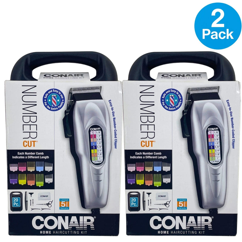 Conair Number Cut 20 Piece Home Haircutting Kit Number Coded Clipper System 2 Pa