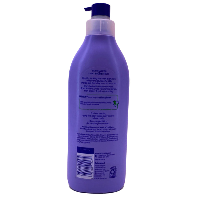 NIVEA Shea Nourish Body Lotion Hyaluronic Acid Shea Butter 16.9fl oz 4 Pack New