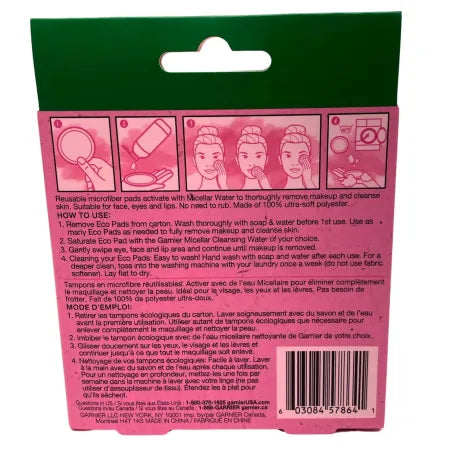 Garnier SkinActive Micellar Cleansing Eco Pads 3ct (3 Pack) New