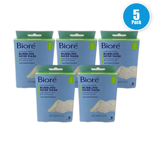 Bioré Pore Refining Bubbling Nose Mask 40 Total Pack of 5 New